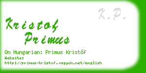 kristof primus business card